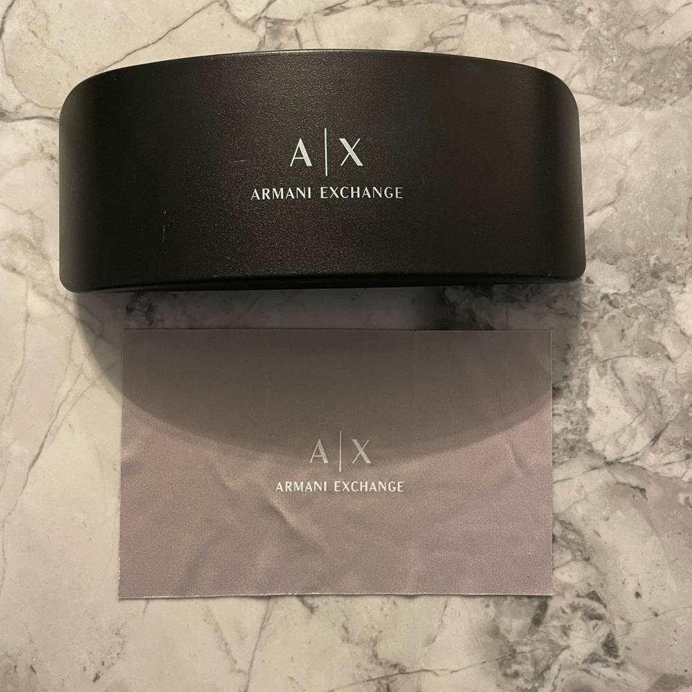 ARMANI Exchange A/X Sunglasses Hard Shell Case with A/X cleaning cloth